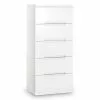 Julian Bowen Manhattan Slim 5 Drawer Chest, White