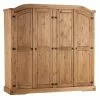 Seconique Corona 4 Door Wardrobe, Pine