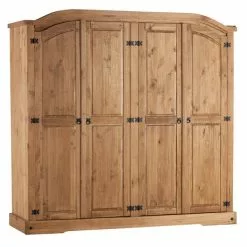 Seconique Corona 4 Door Wardrobe, Pine