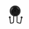 Elements Wire Suction Double Hook Black