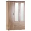 Seconique Charles Triple Wardrobe, Mirrored