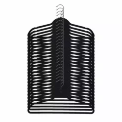 Dunelm Pack Of 25 Black Flocked Hangers