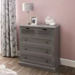 Dunelm Lucy Cane 5 Drawer Chest