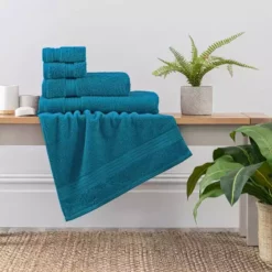 Dunelm Teal Egyptian Cotton Towel