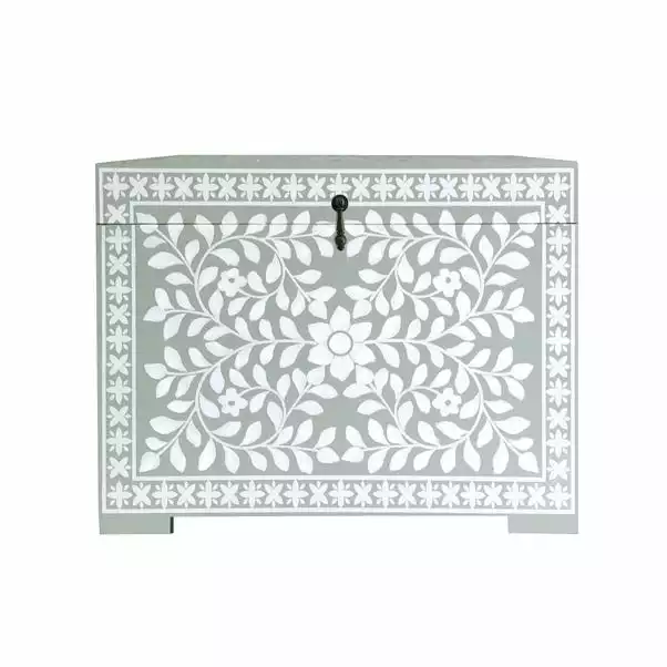 Dunelm Grey And White Hand Painted Chest 1 Dunelm Grey And White Hand Painted Chest