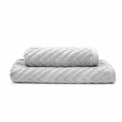 Dunelm Chevron Sculptured Silver Towel