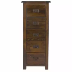 Core Boston Tall Slim 5 Drawer Chest, Pine