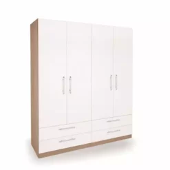 Harmony Hyde 4 Door 4 Drawer Wardrobe, White