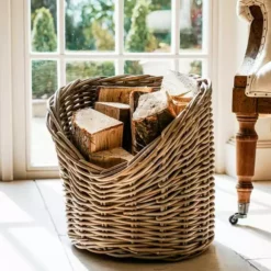 Ivyline 40cm Round Wicker Log Basket -Dunelm Sales Store 30635760 alt02