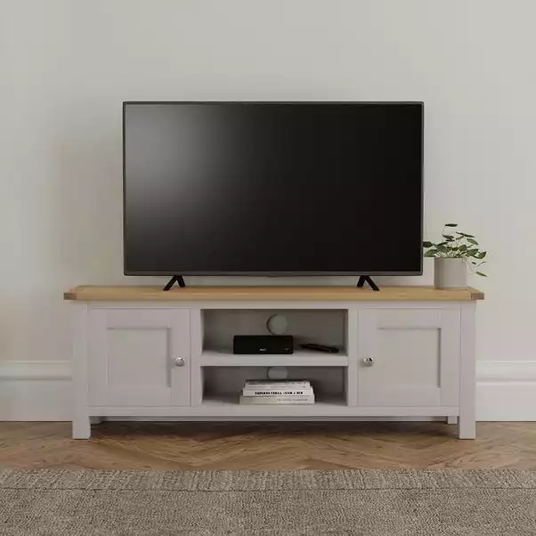 Dunelm Bromley Grey Wide TV Stand 1 Dunelm Bromley Grey Wide TV Stand