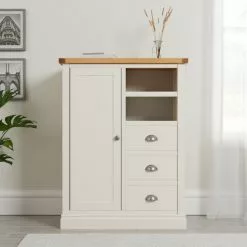 Dunelm Compton Small Wardrobe, Ivory & Oak