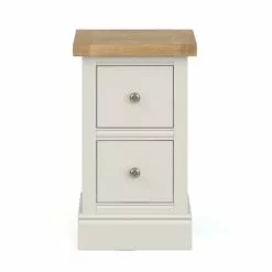 Dunelm Compton 2 Drawer Slim Bedside Table, Oak