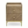 Dunelm Rumi 2 Drawer Bedside Table, Mango Wood