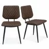 Dunelm Austin Set Of 2 Faux Leather Brown Dining Chairs