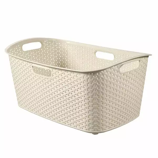 Curver My Style Cream 50 Litre Laundry Basket 2 Curver My Style Cream 50 Litre Laundry Basket - Image 2