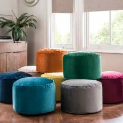 Dunelm Isla Pouffe - Teal -Dunelm Sales Store 30652177 alt05