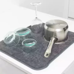 Brabantia Sinkside Dark Grey Microfibre Dish Drying Mat