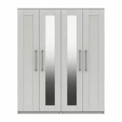 One Call Furniture Ethan 4 Door Wardrobe, Mirrored