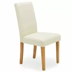 Dunelm Hugo Set Of 2 Faux Leather Cream Dining Chairs -Dunelm Sales Store 30662752 alt02