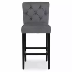 Dunelm Newbury Bar Stool Grey Velvet