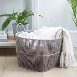 Dunelm Large Grey Woven Storage Basket