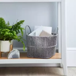 Dunelm Small Grey Woven Storage Basket