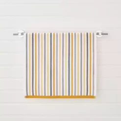 Dunelm Ashbourne Stripe Ochre Towel