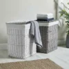 Dunelm Versailles White Square Laundry Basket