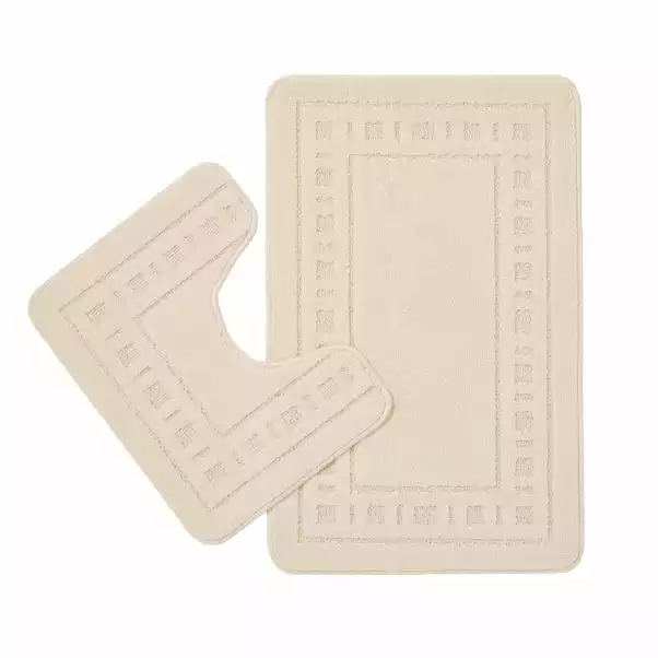 Catherine Lansfield Armoni Cream Bath And Pedestal Mat Set 1 Catherine Lansfield Armoni Cream Bath And Pedestal Mat Set