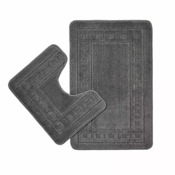 Catherine Lansfield Armoni Grey Bath And Pedestal Mat Set 1 Catherine Lansfield Armoni Grey Bath And Pedestal Mat Set