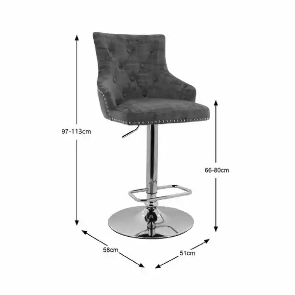 Dunelm Selena Distressed Velvet Bar Stool 6 Dunelm Selena Distressed Velvet Bar Stool - Image 6