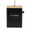 Dunelm Matt Black Wooden Laundry Caddy