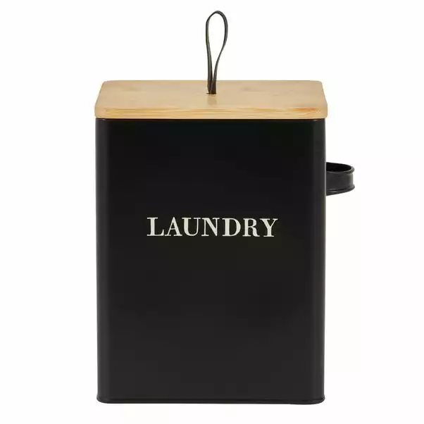 Dunelm Matt Black Wooden Laundry Caddy 1 Dunelm Matt Black Wooden Laundry Caddy