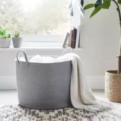 Dunelm Large Grey Rope Basket