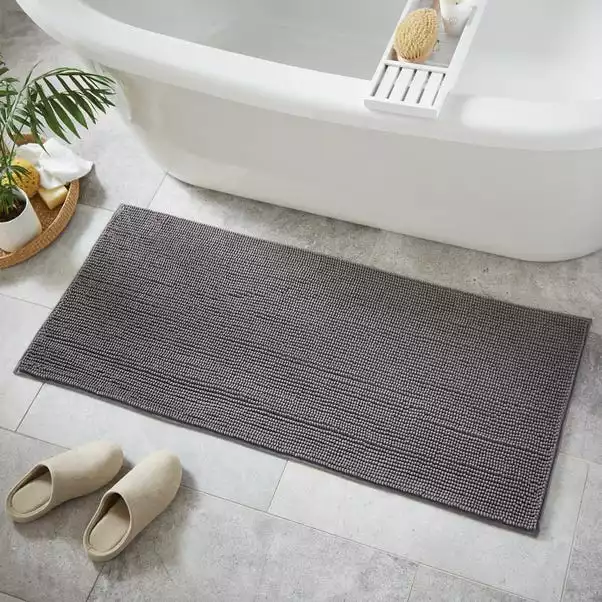 Dunelm Stone Mini Bobble Bath Runner 1 Dunelm Stone Mini Bobble Bath Runner