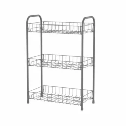 Dunelm Grey 3 Tier Slimline Trolley