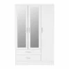 Seconique Nevada Triple 2 Drawer Wardrobe, Mirrored