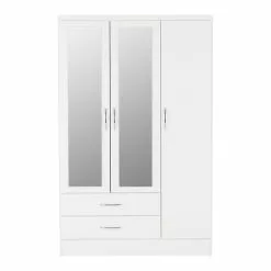Seconique Nevada Triple 2 Drawer Wardrobe, Mirrored