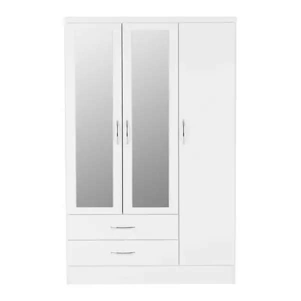 Seconique Nevada Triple 2 Drawer Wardrobe, Mirrored 1 Seconique Nevada Triple 2 Drawer Wardrobe, Mirrored
