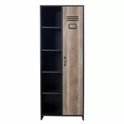 Lloyd Pascal Single Wardrobe With Side Shelves, Black -Dunelm Sales Store 30701967 alt02