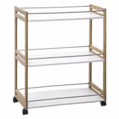 White Bamboo Kitchen Trolley