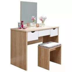 GFW Elizabeth 3 Drawer Dressing Table Set With Mirror