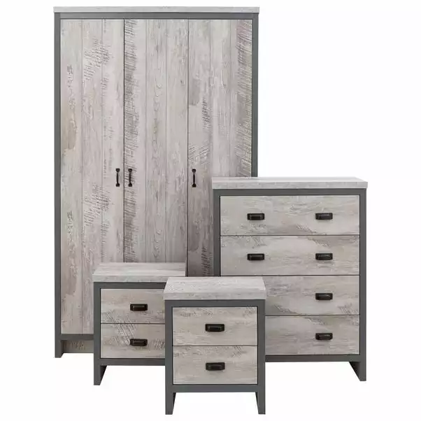 GFW Boston 4 Piece Bedroom Set, Grey 1 GFW Boston 4 Piece Bedroom Set, Grey