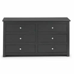 Julian Bowen Radley 6 Drawer Chest, Dark Grey & Pine