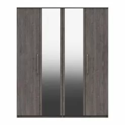One Call Furniture Parker 4 Door Wardrobe, Mirrored