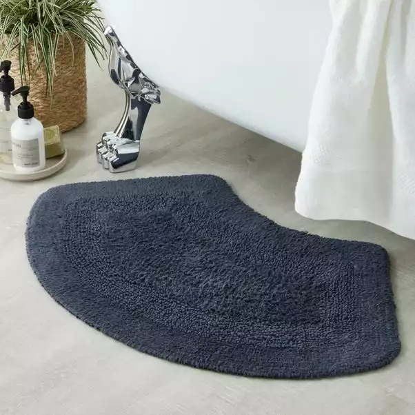 Dunelm Supersoft Charcoal Oval Bath Mat 1 Dunelm Supersoft Charcoal Oval Bath Mat