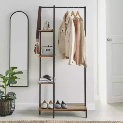Dunelm Fulton Clothes Rail With Shelves