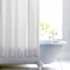 Dunelm White Woven Cotton With Peva Lining Shower Curtain