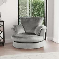 Dunelm Blake Soft Velvet Swivel Chair