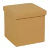 Dunelm Foldable Cube Faux Linen Ochre